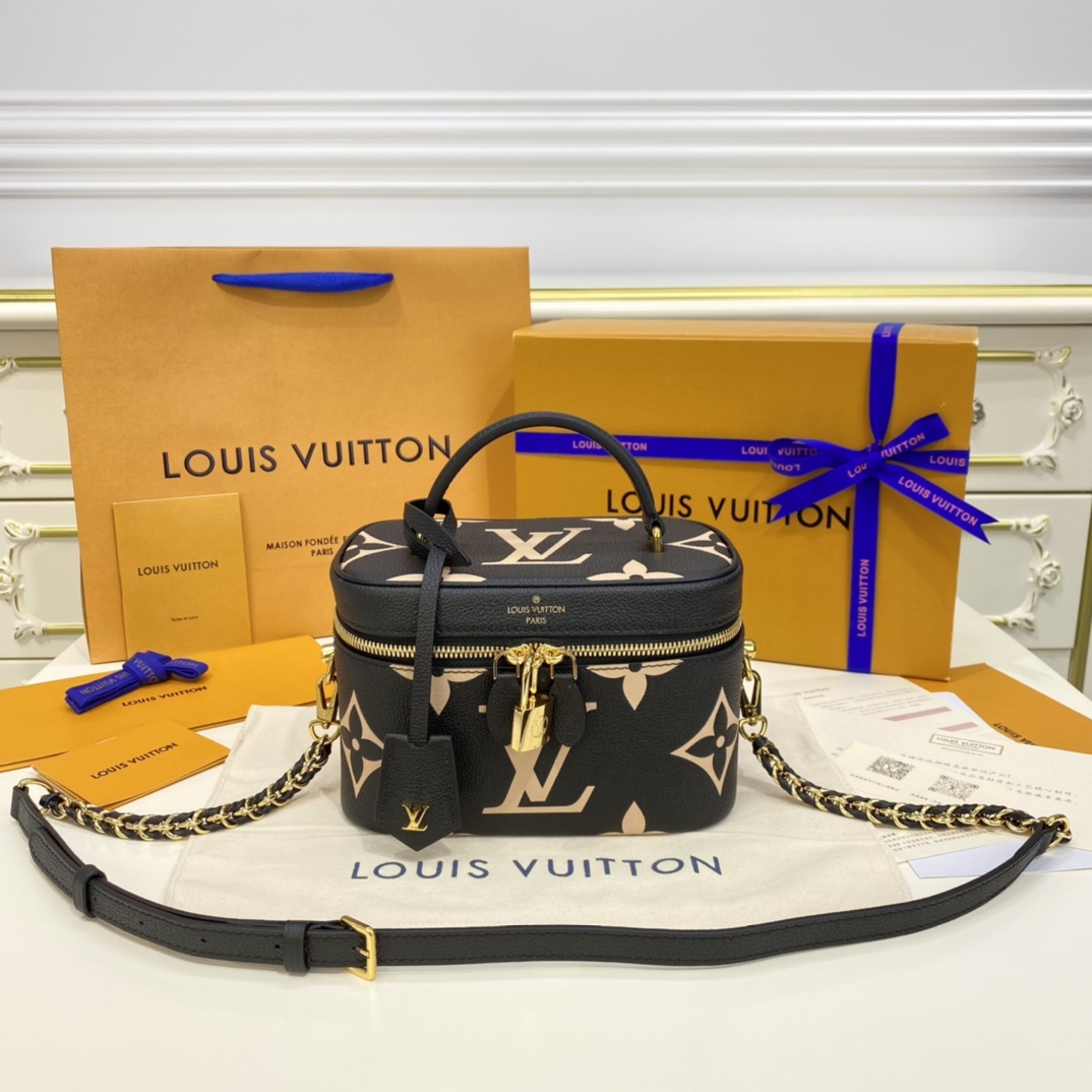 Louis Vuitton VANITY PM Handbag Monogram Empreinte M45780 Black